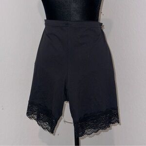 Flexees Black Lace-Trim Safety Shorts